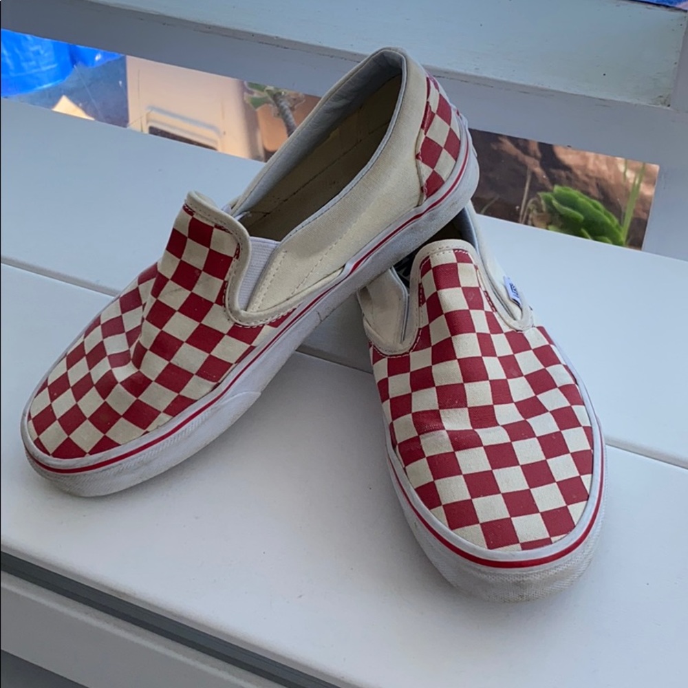 Red Checkered Slip-on Vans